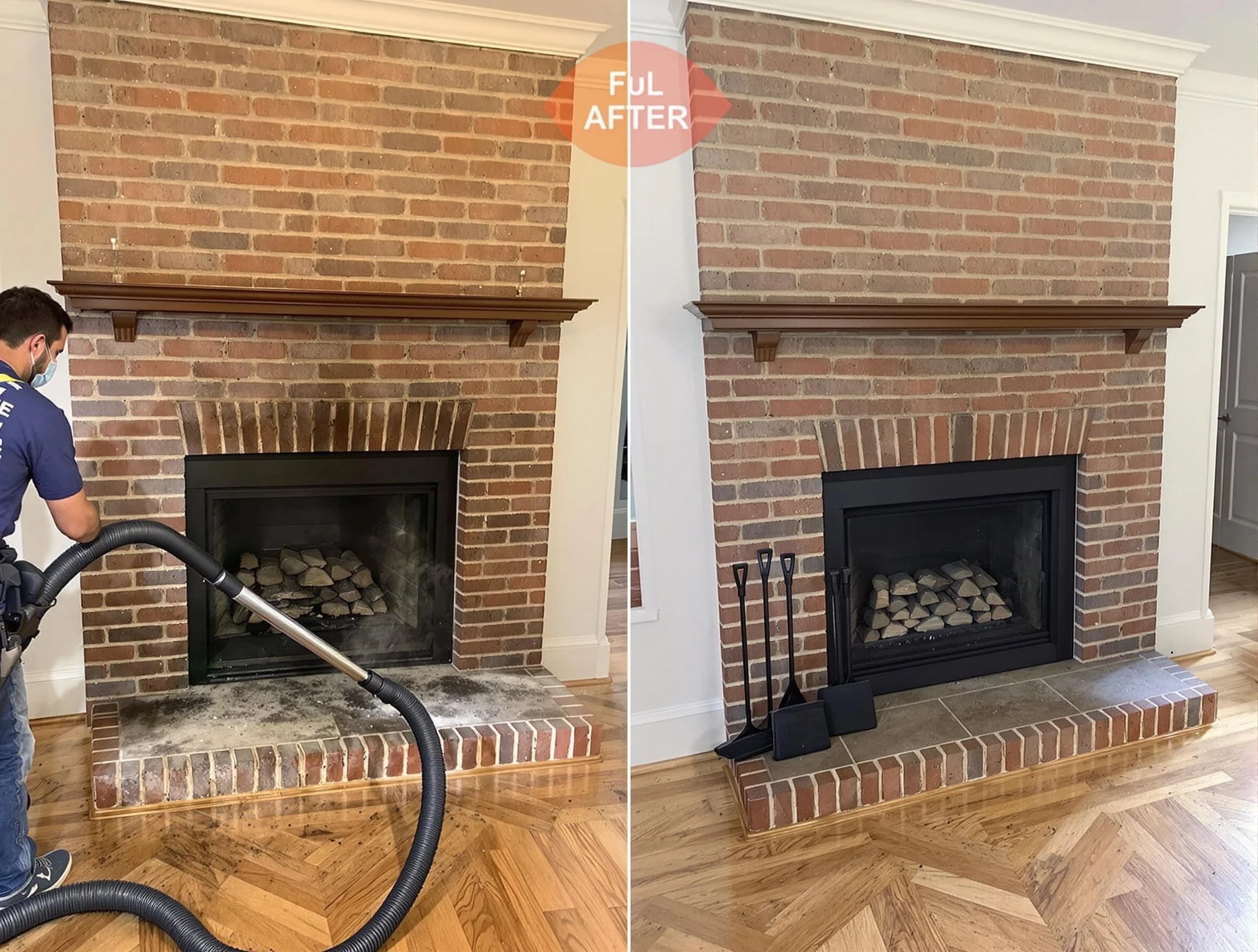 Forest Hills Chimney Sweep carefully sanitizing a fireplace in Forest Hills, PA