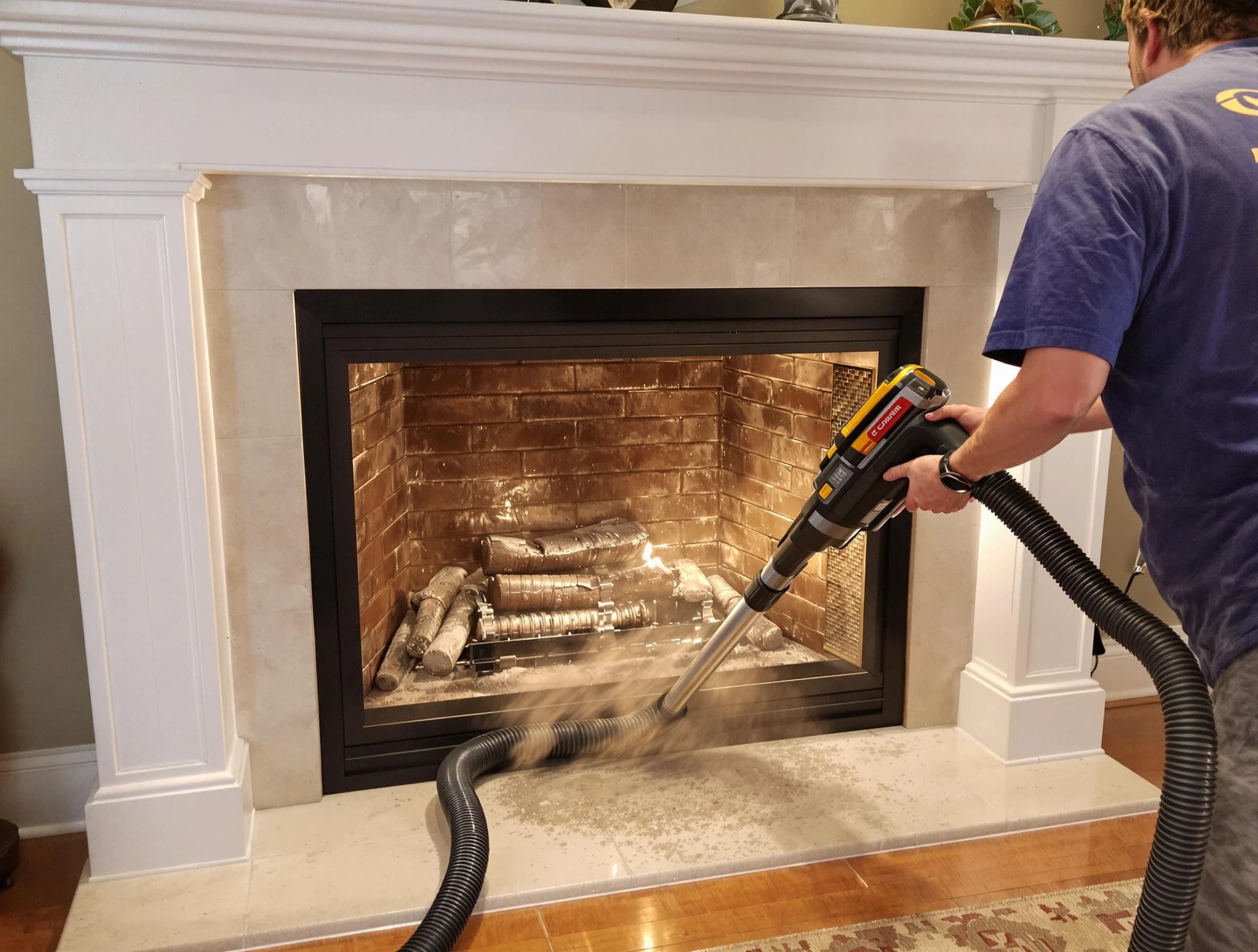 Fireplace cleaning performed by Forest Hills Chimney Sweep in Forest Hills, PA