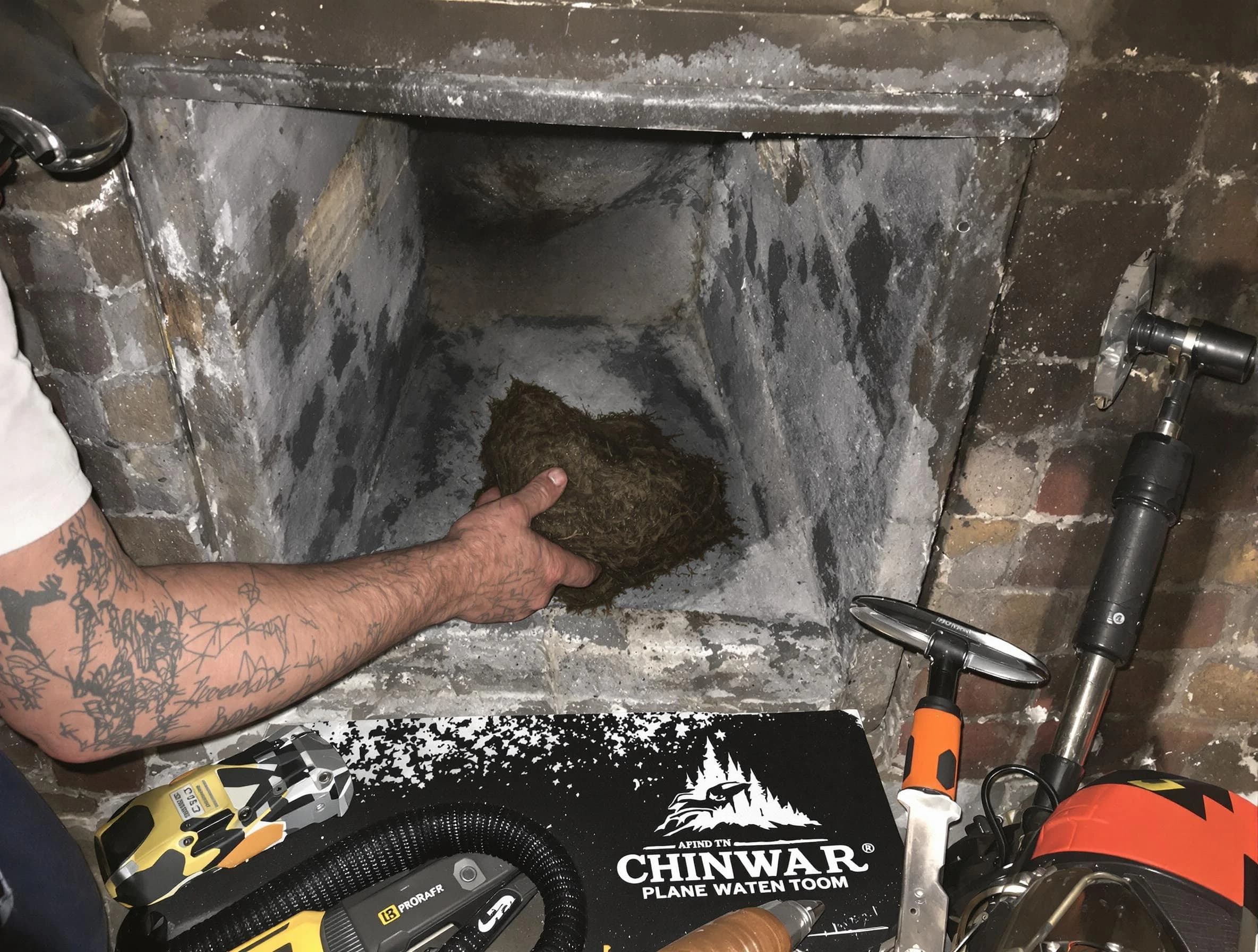 Forest Hills Chimney Sweep safely removing debris and screening chimney in Forest Hills, PA