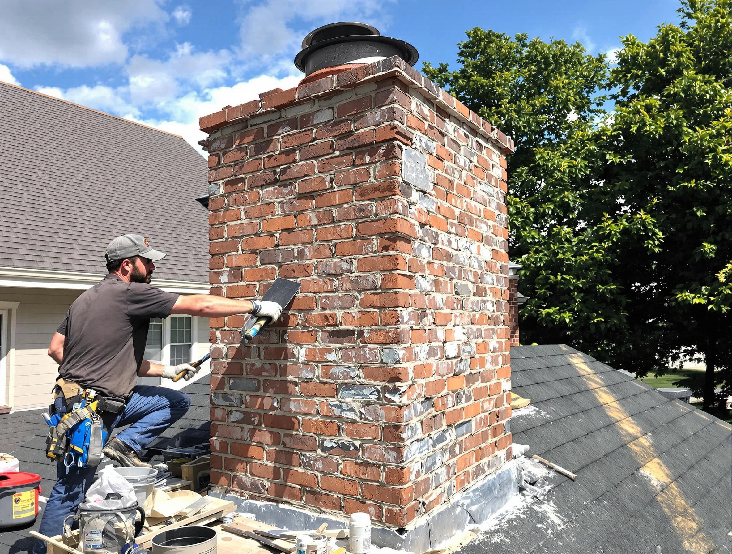 Completed chimney rebuild by Forest Hills Chimney Sweep in Forest Hills, PA