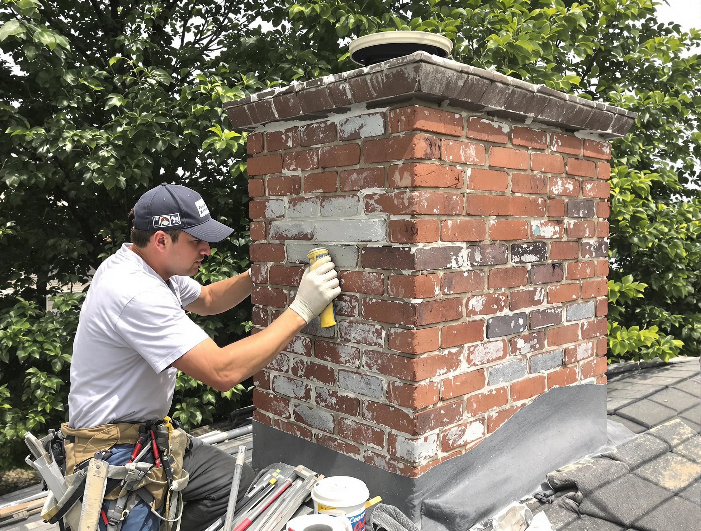 Forest Hills Chimney Sweep restoring an aging chimney in Forest Hills, PA