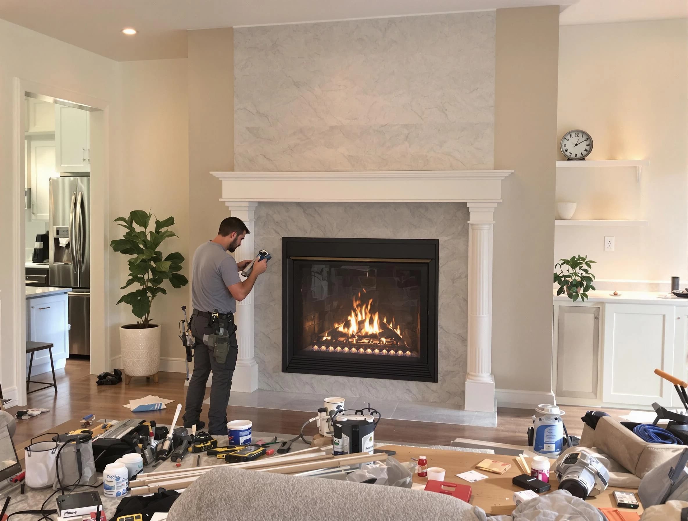 Newly installed fireplace by Forest Hills Chimney Sweep in Forest Hills, PA