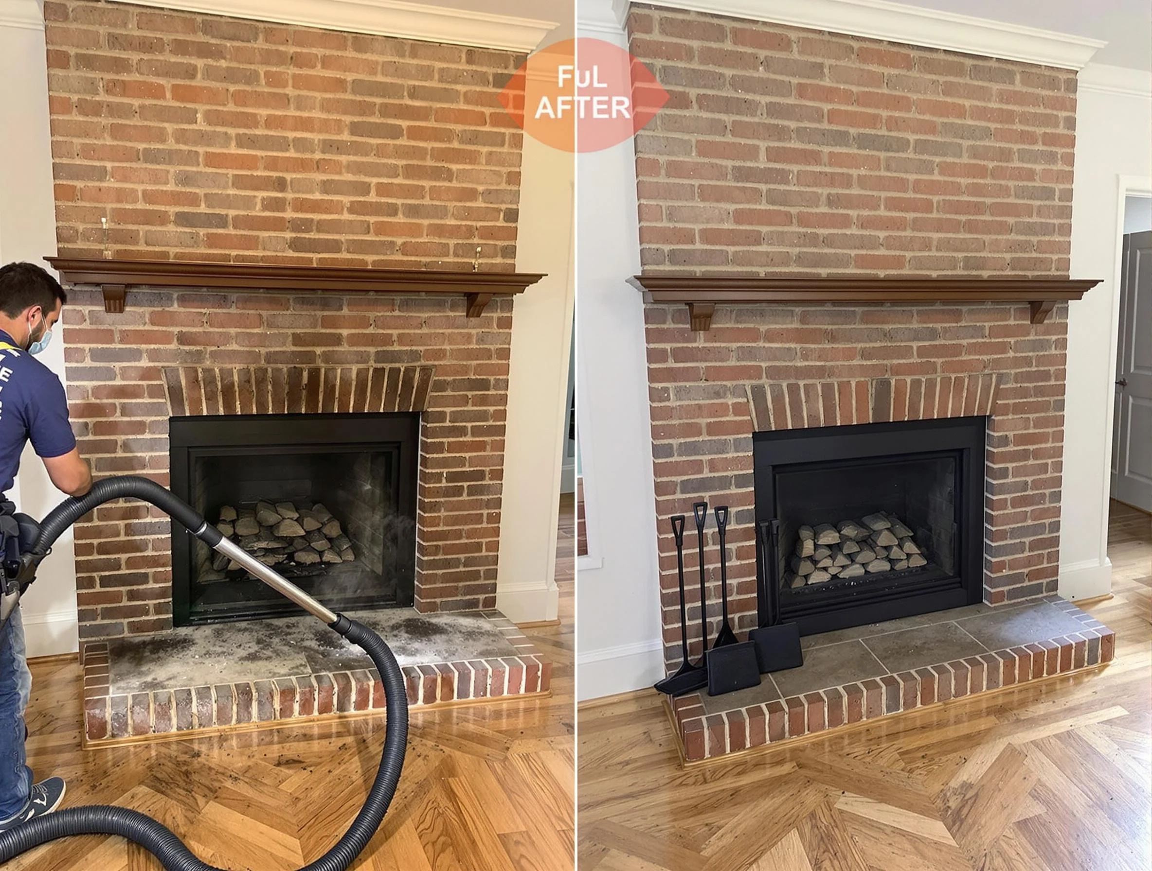 Forest Hills Chimney Sweep carefully sanitizing a fireplace in Forest Hills, PA
