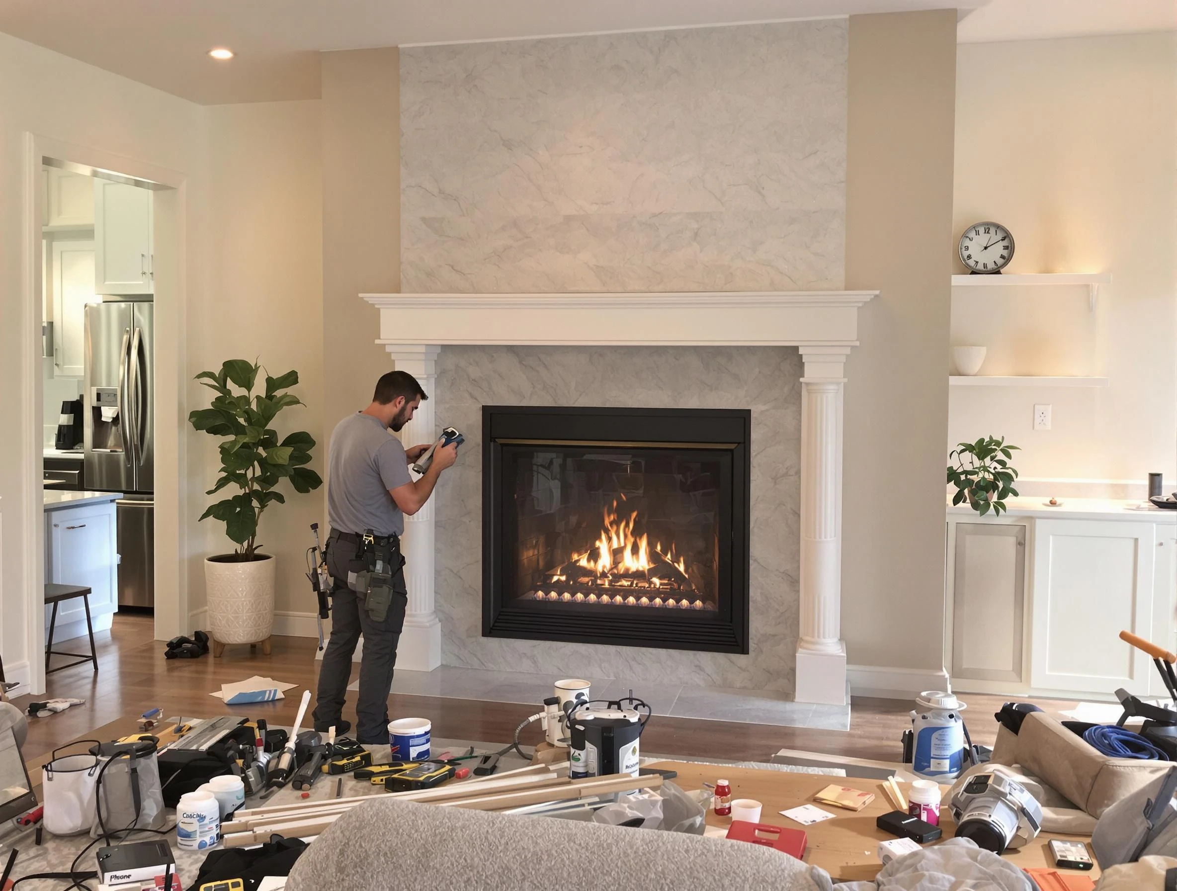 Newly installed fireplace by Forest Hills Chimney Sweep in Forest Hills, PA
