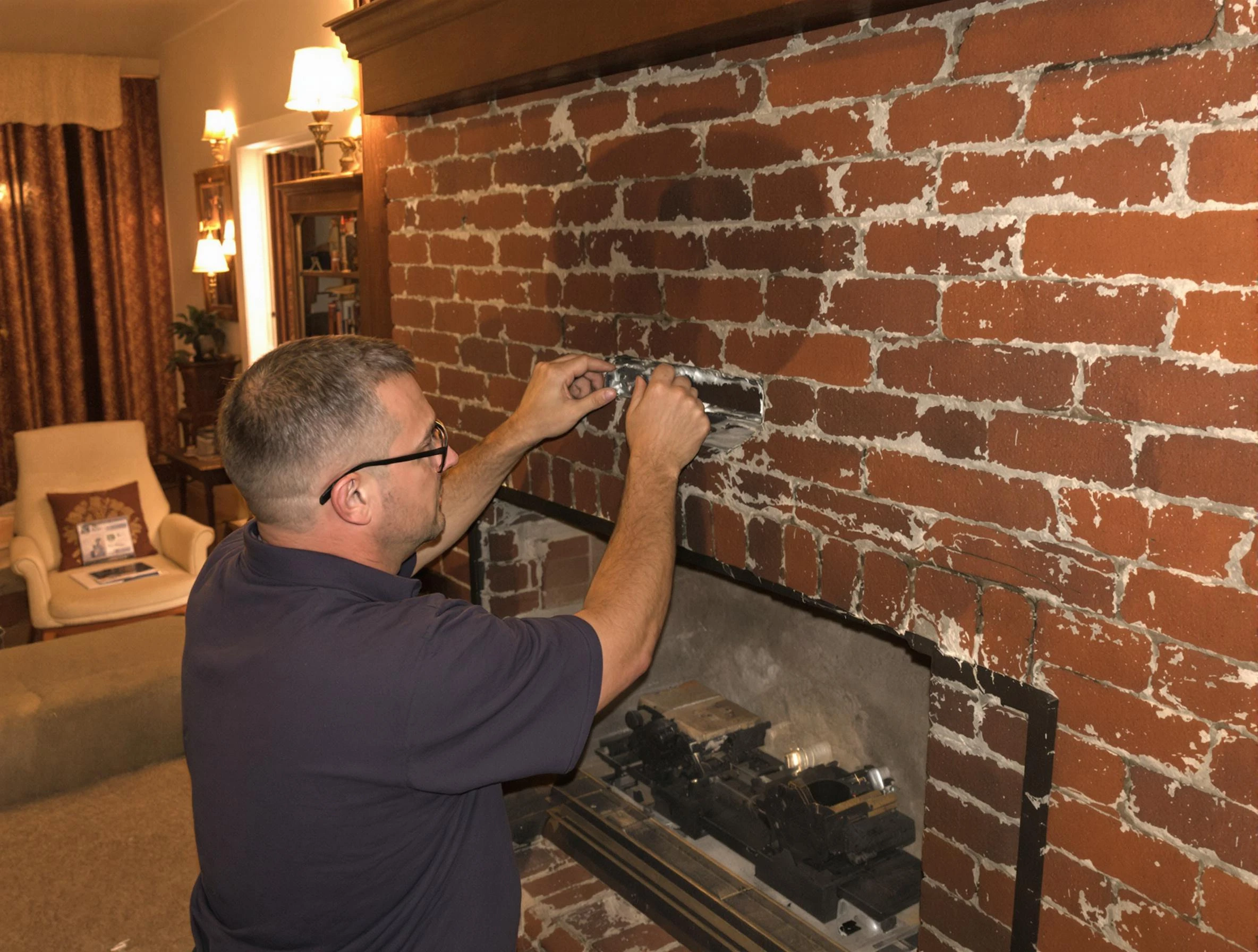 Forest Hills Chimney Sweep expert fixing a fireplace in Forest Hills, PA